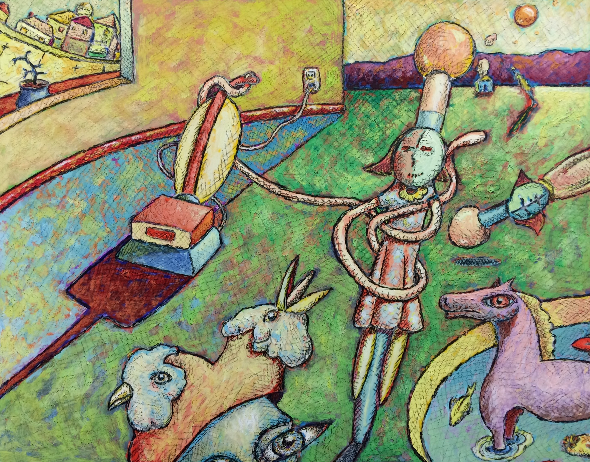 Suburban Primitive Painting by Ronald Walker — image 1 of 5