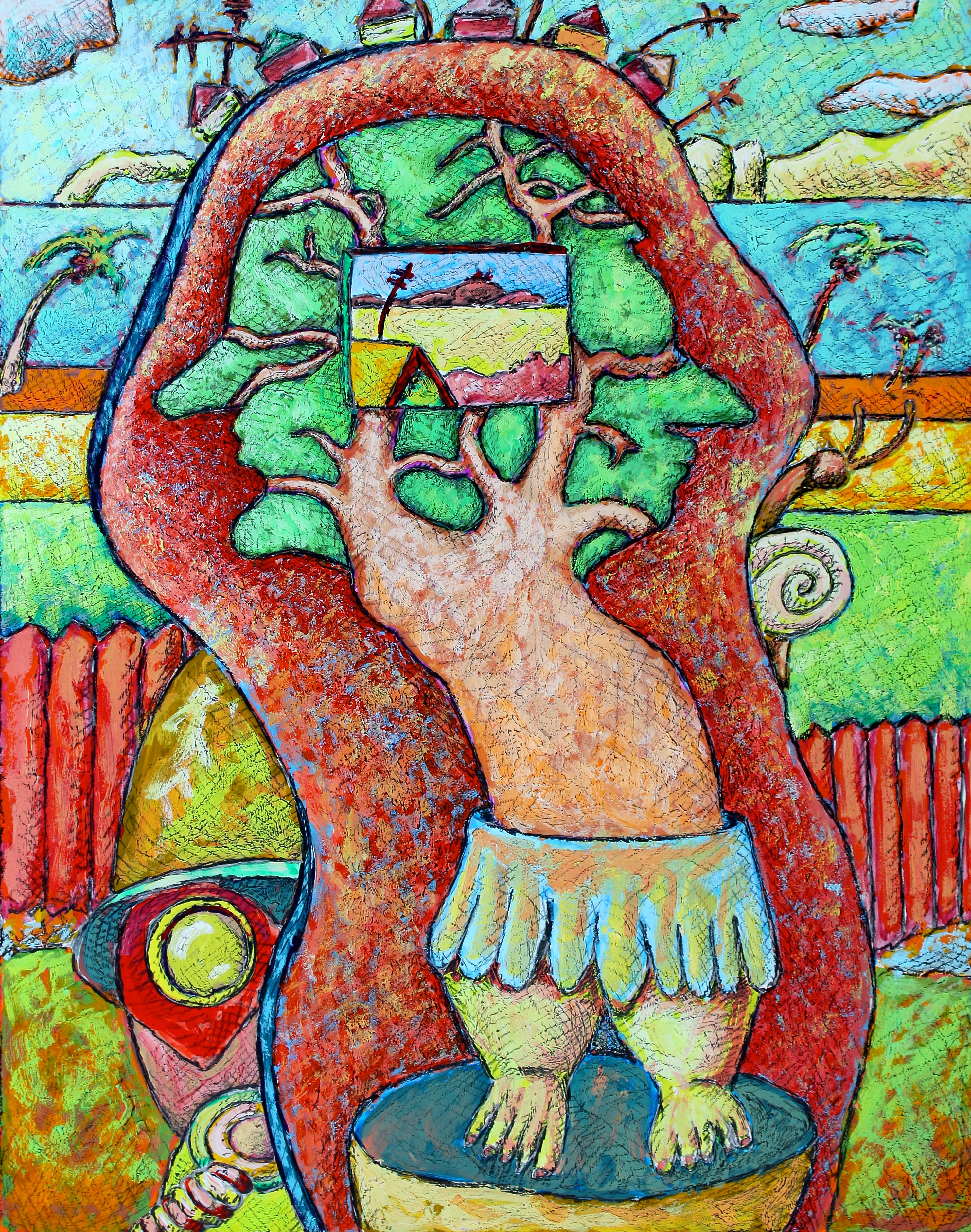 Suburban Primitive Painting by Ronald Walker — image 2 of 5