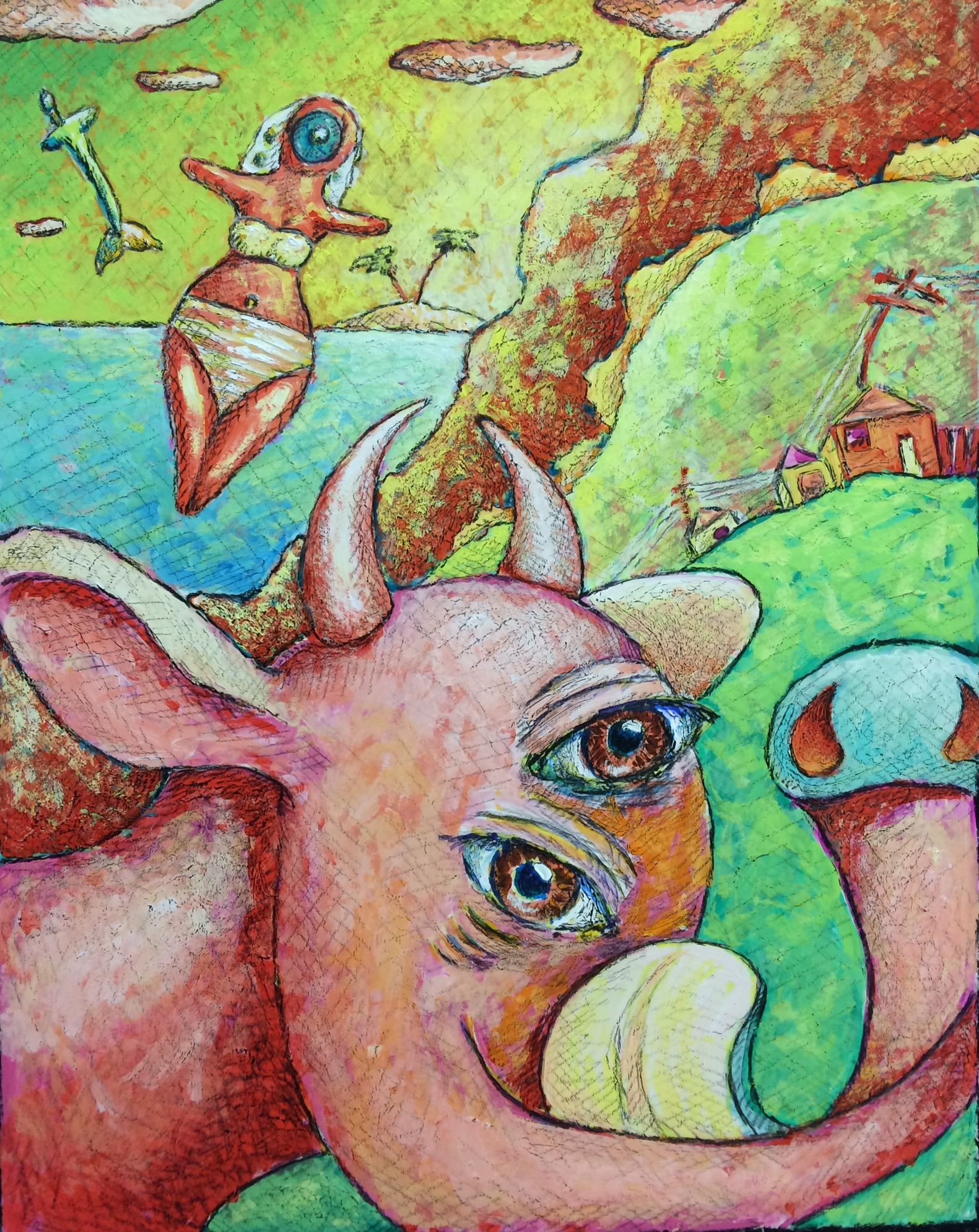 Suburban Primitive Painting by Ronald Walker — image 4 of 5